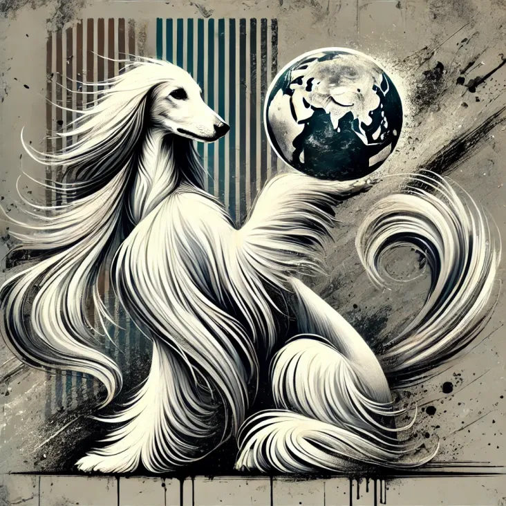 Afghan Hound industrial art design
